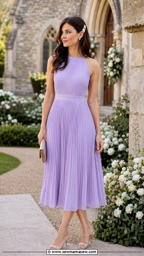Lavender Pleated Dress